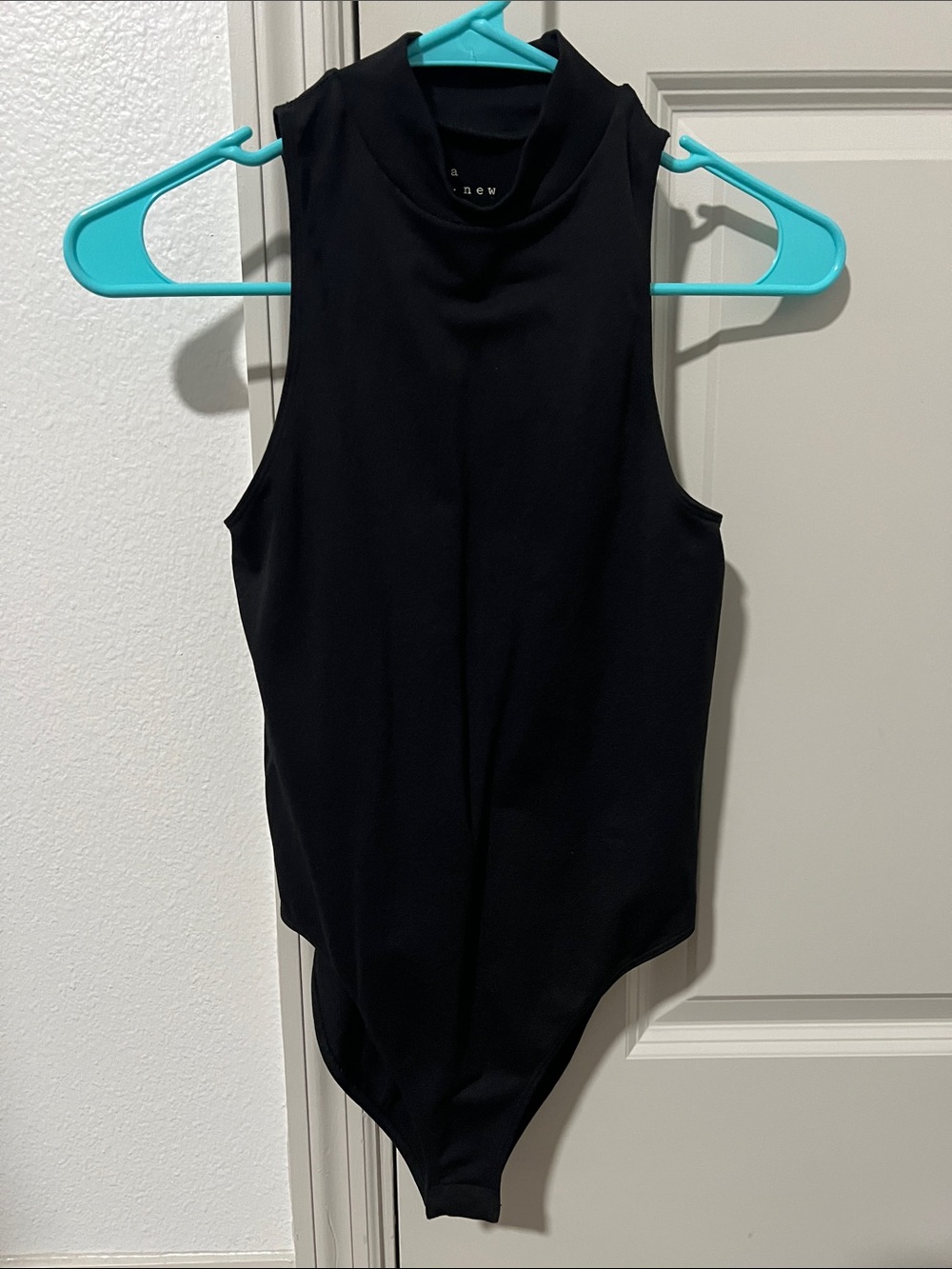 A New Day Black Sleeveless Mock Neck Bodysuit